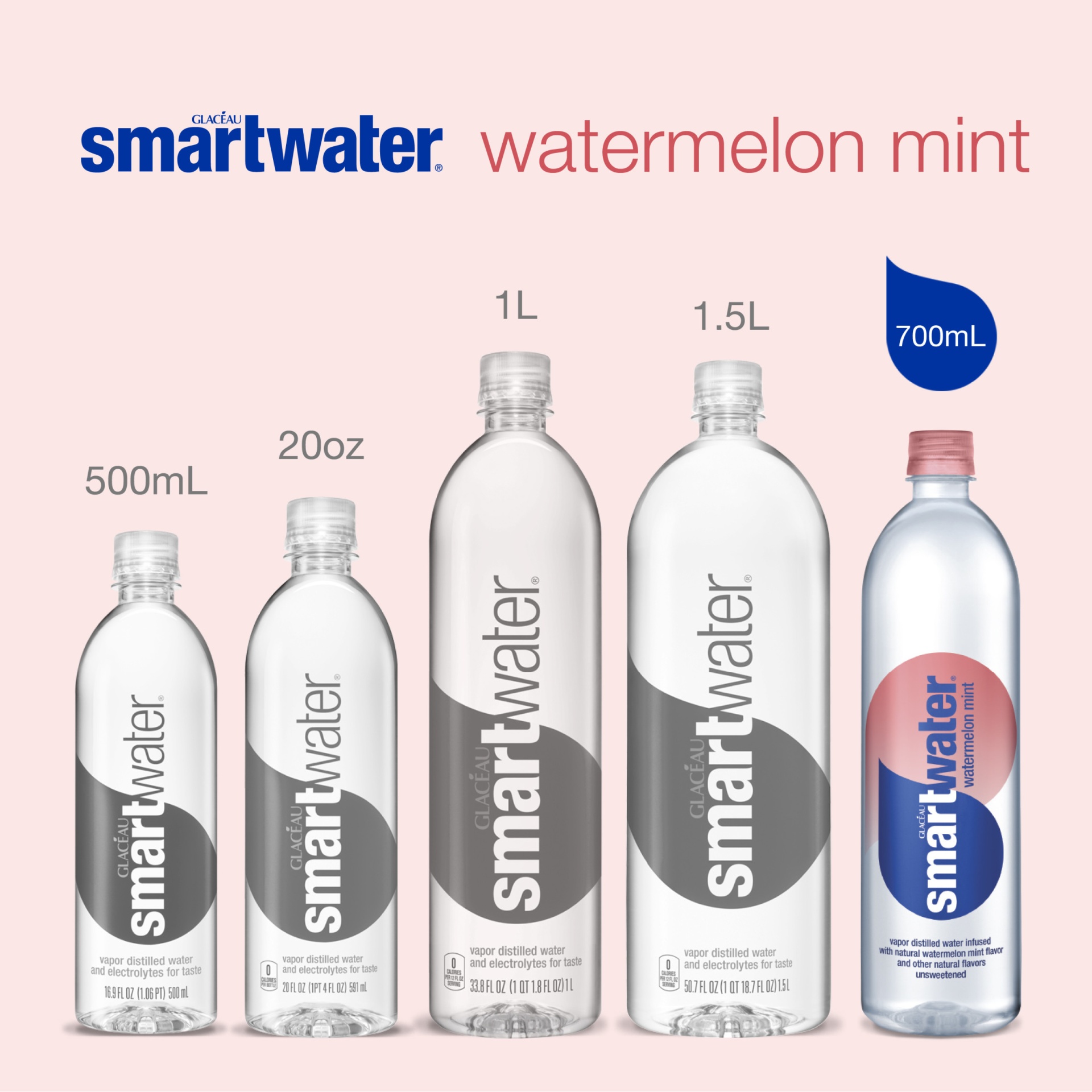 slide 12 of 14, Smartwater Watermelon Mint Enhanced Water - 23.7 fl oz Water, 