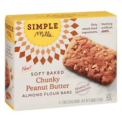 Simple Mills Almond Flour Bars Soft Baked Chunky Peanut Butter