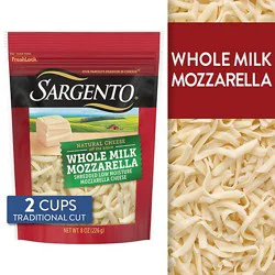 Sargento Shredded Whole Milk Mozzarella Natural Cheese - 8 Oz