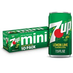 7up Lemon Lime Soda Mini Cans - 10-7.5 Fl. Oz.
