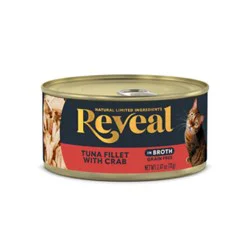 Reveal Cat Food Grain Free Tuna Fillet With Crab Wet In A Natural Broth - 2.47 Oz