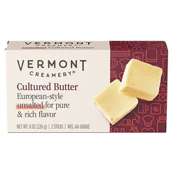 Vermont Creamery Cultured Butter Sticks Unsalted 2 Count - 8 Oz
