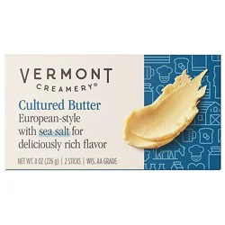Vermont Creamery Cultured Butter Sticks Sea Salt 2 Count - 8 Oz