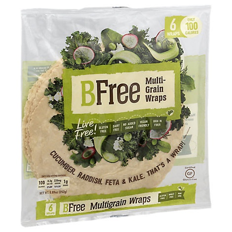 slide 1 of 1, Bfree Wrap Multigrain 9Inch, 6 ct;8.89 oz