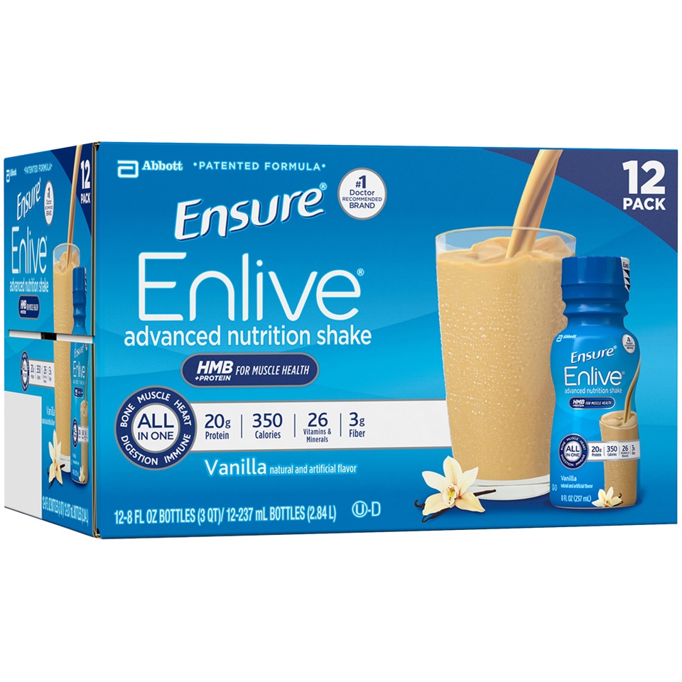 slide 2 of 8, Ensure Enlive Vanilla Shake, 12 ct; 8 fl oz