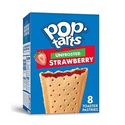 Pop-Tarts Toaster Pastries Unfrosted Strawberry Breakfast Foods 8 Count - 13.5 Oz