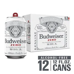 Budweiser Zero Alcohol Free American Lager Beer In Cans - 12 - 12 Fl. Oz.