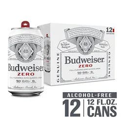 Budweiser Zero Alcohol Free American Lager Beer In Cans - 12 - 12 Fl. Oz.