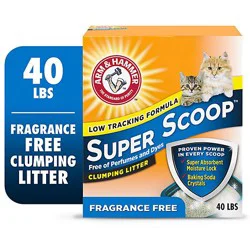 Arm & Hammer Super Scoop Fragrance Free Clumping Clay Cat Litter - 40 Lb