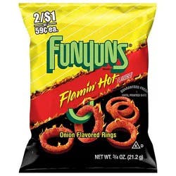 Funyuns Flamin Hot Onion Flavored Rings Plastic Bag - .75 Oz