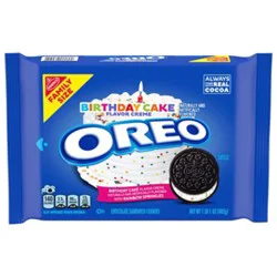 Oreo Birthday Cake Chocolate Sandwich Cookies Family Size - 17 Oz