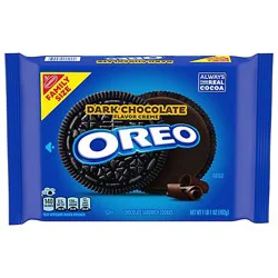 Oreo Dark Chocolate Creme Chocolate Sandwich Cookies Family Size - 17 Oz