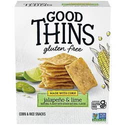 Good Thins Jalapeño & Lime Corn & Rice Snacks Gluten Free Crackers - 3.5 Oz