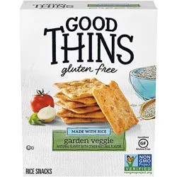Good Thins Garden Veggie Rice Snacks Gluten Free Crackers - 3.5 Oz