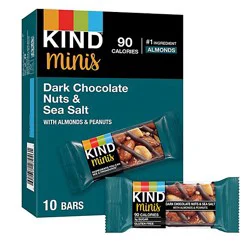 Kind Minis Dark Chocolate Nuts & Sea Salt Gluten Free Snack Bars - 10-0.7 Oz