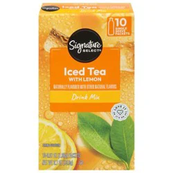 Signature Select Drink Mix Iced Tea Lemon - 10 Count