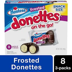 Hostess Donettes Frosted Mini Donuts 8 Count - 12 Oz
