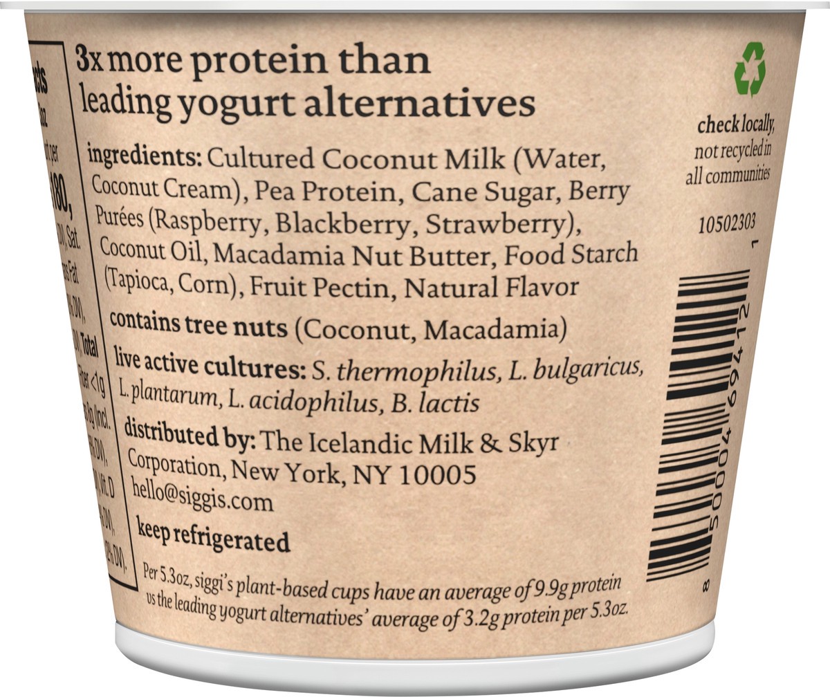 slide 12 of 12, Siggi's Mixed Berries Plant Based Coconut Blend - 5.3 Oz, 5.3 oz