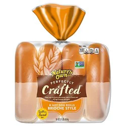 Natures Own Perfectly Crafted Brioche Style Hot Dog Buns Non-Gmo Hot Dog Rolls 8 Count - 16 Oz