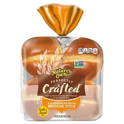 Natures Own Perfectly Crafted Brioche Style Hamburger Buns Non-Gmo Sandwich Buns 8 Count - 18 Oz