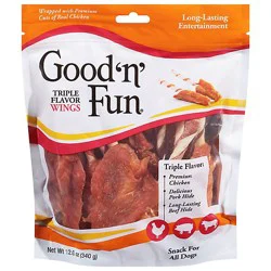 Good N Fun Dog Snacks Triple Flavor Wings - 12 Oz