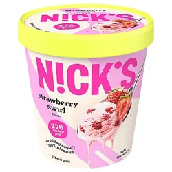 Nick's Strawberry Swirl Ice Cream - 16 Oz