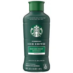 Starbucks Lightly Sweetened Premium Iced Coffee Beverage Bottle - 48 Fl. Oz.