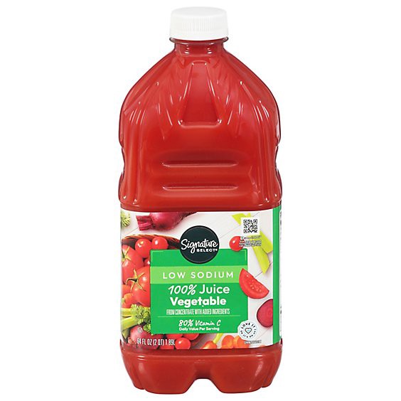 slide 1 of 1, Signature Select Low Sodium 100% Vegetable Juice - 64 Fl. Oz., 64 fl oz