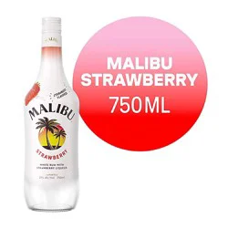Malibu Flavored Caribbean Rum With Strawberry Liqueur Bottle - 750 Ml