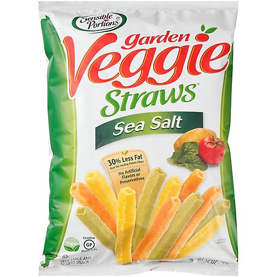 slide 1 of 9, Sensible Portions Garden Veggie Straws Sea Salt - 12 Oz, 12 oz
