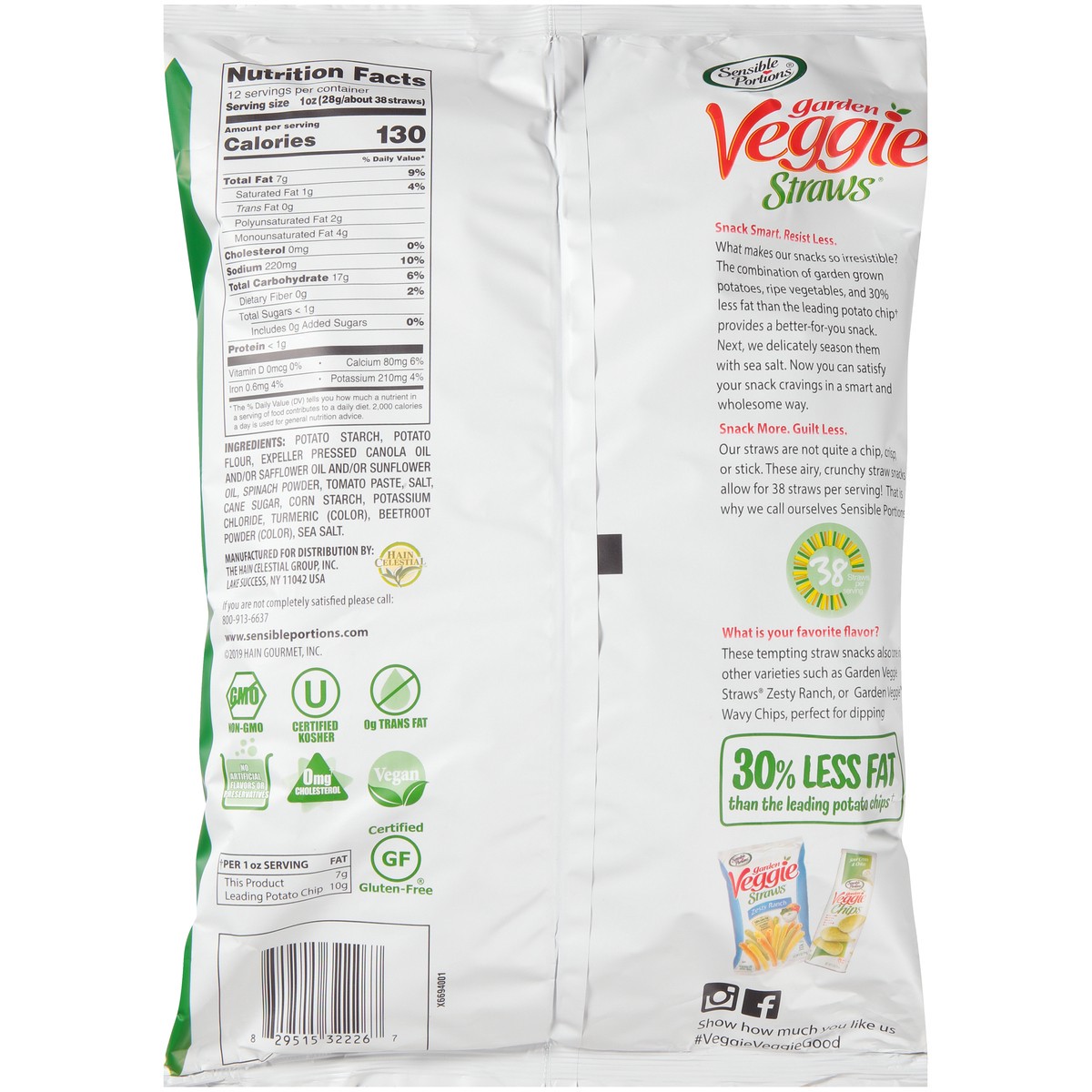 slide 6 of 9, Sensible Portions Garden Veggie Straws Sea Salt - 12 Oz, 12 oz