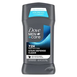 Dove Men+care Antiperspirant Solid Invisible Stain Defense Clean - 2.7 Oz