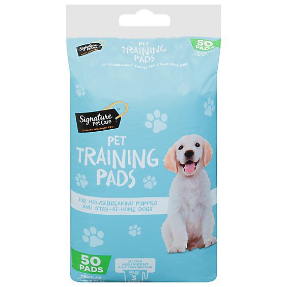 slide 1 of 1, Signature Pet Care Training Pads Regular - 50 Count, 50 ct