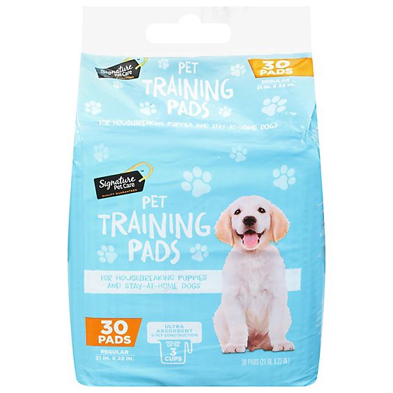 slide 1 of 1, Signature Pet Care Training Pads Regular - 30 Count, 30 ct