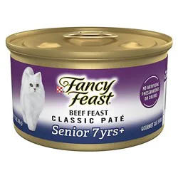 Fancy Feast Cat Food Wet Senior Fancy Feast Cat Food Wet Tender Beef Feast Classic Pate Senior 7+ - 3 Oz