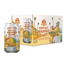 Golden Road Mango Cart Non Alcoholic Wheat Brew Cans - 6-12 Fl. Oz.