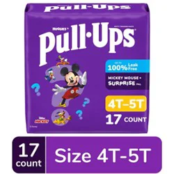 Pull-Ups Potty Training Underwear For Boys Size 4t To 5t - 17 Count