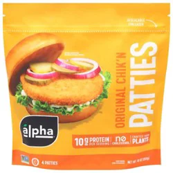 Alpha Foods Plant Based Crispy Chik'n Patties - 10 Oz