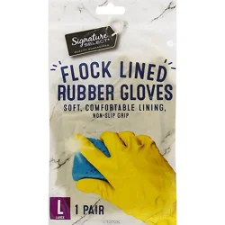 Signature Select Gloves Flock Lined Large - 1 Pair