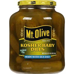Mt Olive Kosher With Sea Salt Baby Dills - 46 Oz