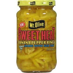 Mt Olive Sweet Heat Banana Pepper Rings - 12 Fl. Oz.