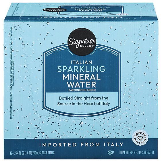 slide 1 of 1, Signature Select Italian Mineral Water Sparkling - 25.4 Fl. Oz., 304.8 fl oz