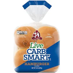 Aunt Millie's Live Carb Smart Hamburger Buns - 8 Count