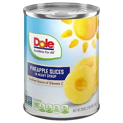 Dole Pineapple Slices In Heavy Syrup - 20 Oz