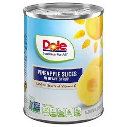 Dole Pineapple Slices In Heavy Syrup - 20 Oz