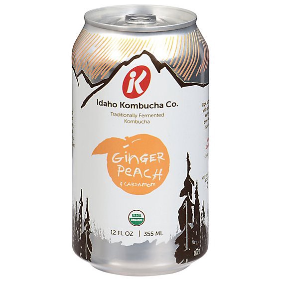 slide 1 of 1, Idaho Kombucha Ginger Peach Kombucha - 12 Fl. Oz., 12 fl oz