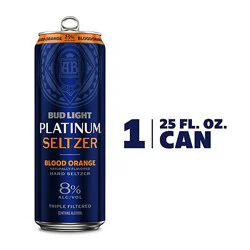 Bud Light Platinum Seltzer Blood Orange Hard Seltzer - 25 Fl. Oz.