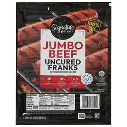Signature Select Uncured Beef Jumbo Franks - 32 Oz