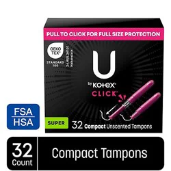 U By Kotex Click Super Tampons - 32 Count