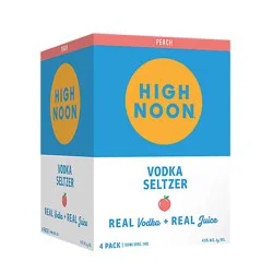 High Noon Peach Vodka Hard Seltzer Single Serve Cans - 4-355 Ml
